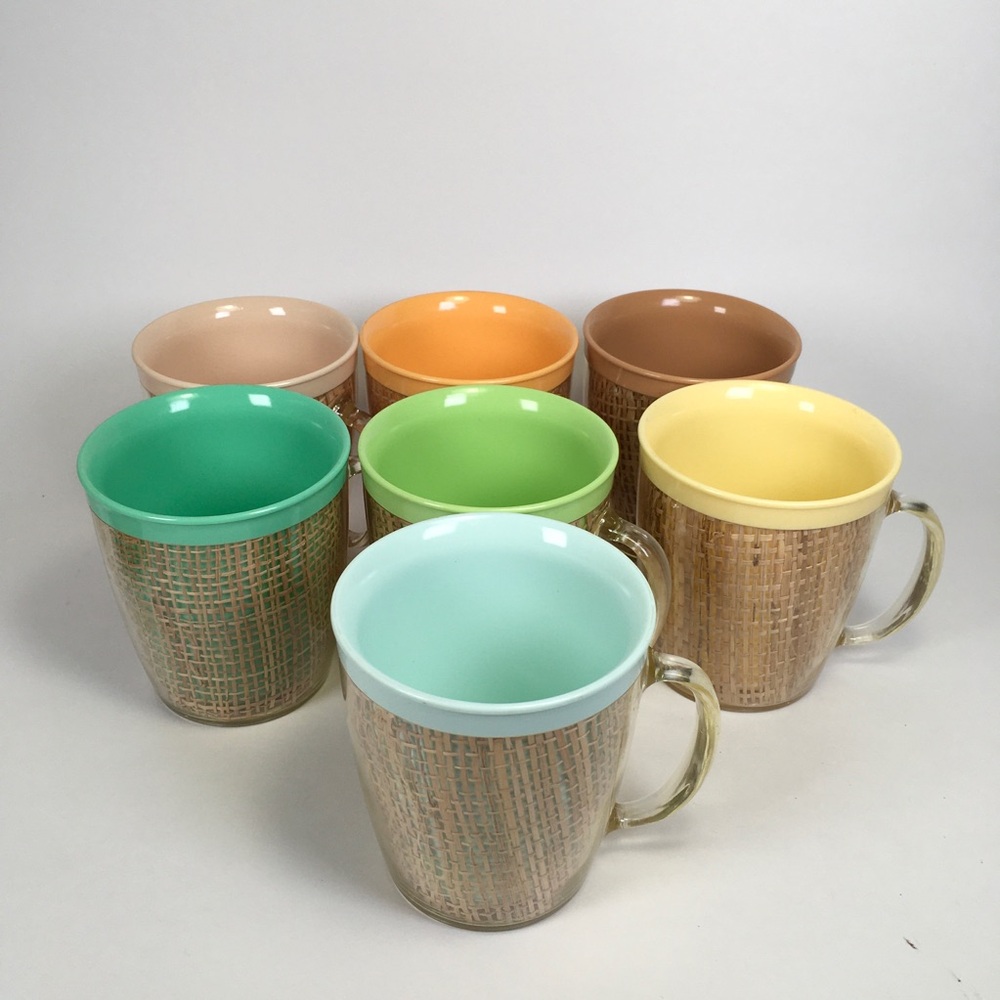 Vintage Raffiaware Coffee Mugs